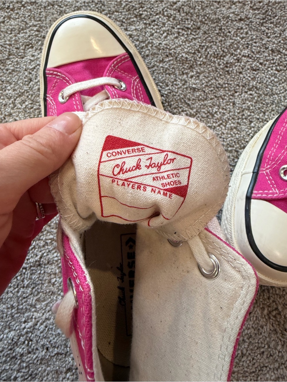 Women’s Converse Chuck Taylor All Star Pink High Top Sneakers- Size 9 - Picture 4 of 6